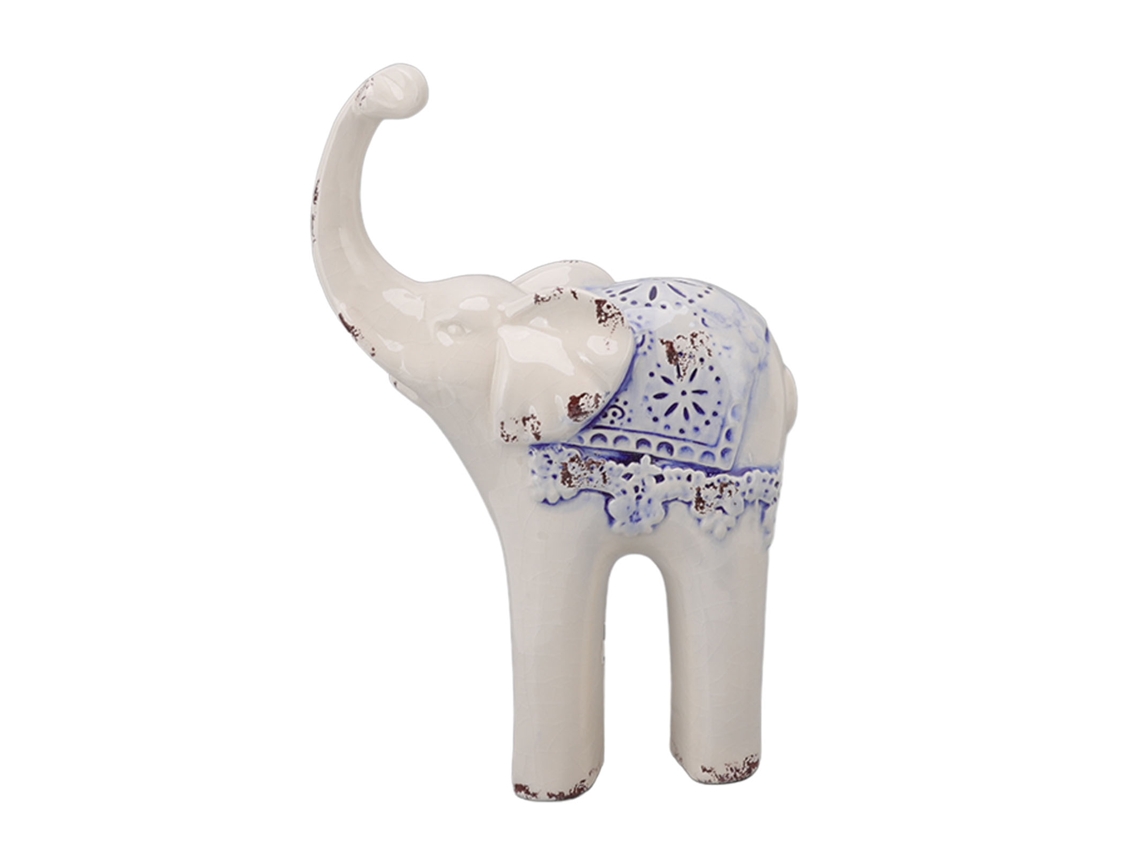 Decoración de mesa de porcelana cerámica con forma de elefante para el hogar y la oficina.