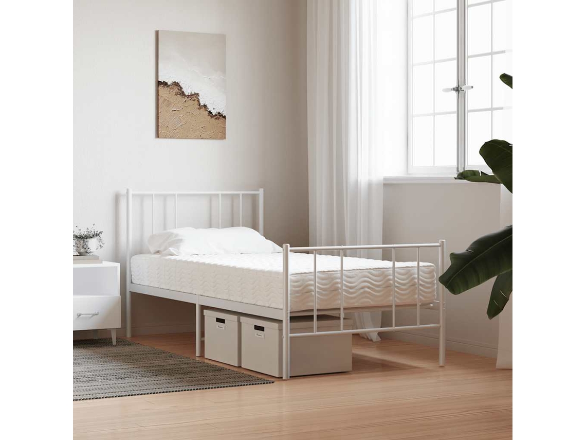 Colchón De Espuma Dureza H2 H3 Blanco 90x220 Cm