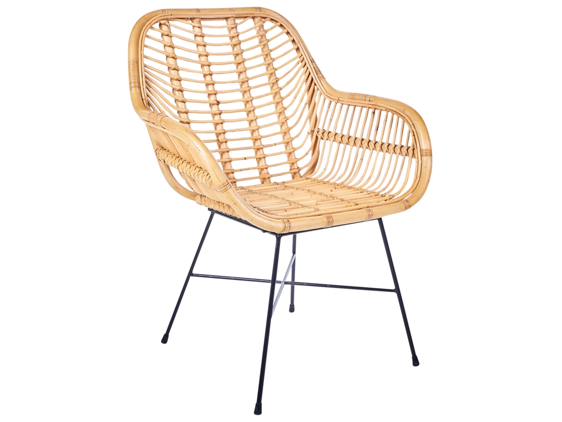 Silla de diseño BELIANI Canora de Ratán Natural 64x51x89