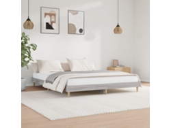 Estructura De Cama Madera De Ingeniería Gris Sonoma 200x200 Cm