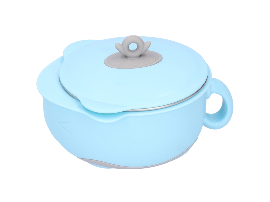 Bol Térmico Infantil De Acero Inoxidable 316 Con Asa Antideslizante, 330 Ml, Azul.