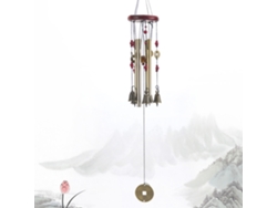 Campanilla De Viento Decorativa De Madera Con Múltiples Tubos De Aluminio, Regalo Para Cabaña O Casa De Campo.