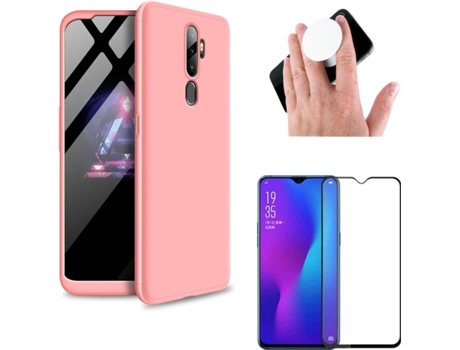 Carcasa, Protector y Popsocket Oppo A9 2020 Slim armor 360º Rosa