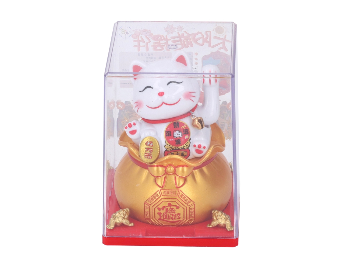 Estatua de gato de la suerte 2026 con brazo mecánico solar para regalo de bienvenida y prosperidad, decoración del hogar, oro