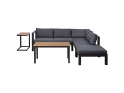 Conjunto de jardín 5 plazas de metal negro y gris BELIANI Messina