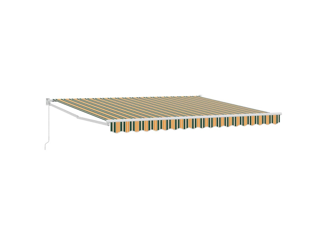 Maison Exclusive - Toldo Retráctil Verde Y Blanco 400 X 350 X 165 Cm
