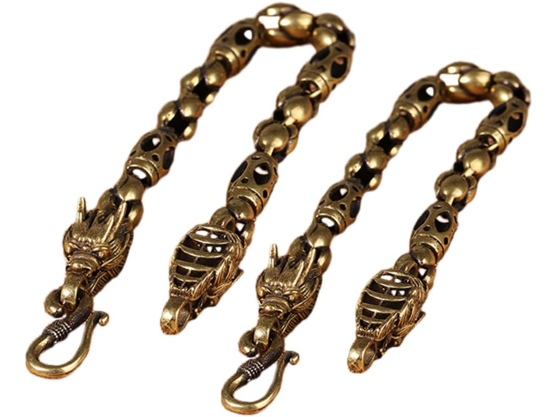 Conjunto De 2 Pulseras Vintage Con Cabeza De Dragón, Brazaletes De Latón, Joyería Del Zodíaco.