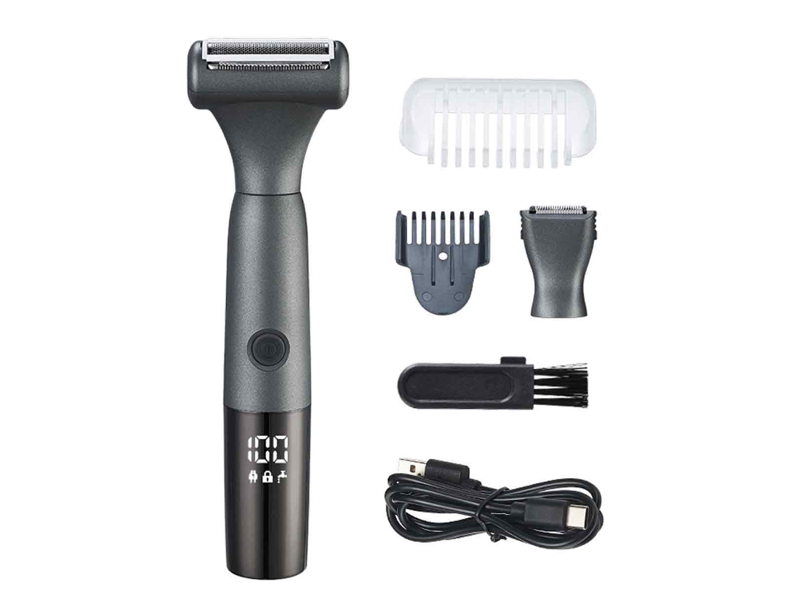 Recortador de vello 2 en 1 para nariz y orejas, cejas y rostro, cuchillas de acero inoxidable, carga