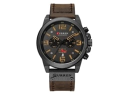 Reloj Multifuncional De Cuarzo Para Hombre Con Correa De Cuero, Elegante Reloj Deportivo Informal.