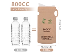 10 Bolsas Urinarias Desechables De Emergencia De 800 Cc Para Viajes, Acampadas Y Transporte - Unisex - A Prueba De Fugas