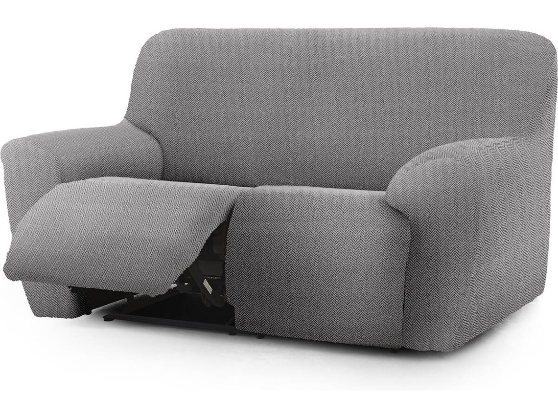 Funda de Sofá Relax Extensible 3 Plazas x 2 Izquierda EYSA Premium Jaz Tejido Multielástico (260 x 70 x 120 cm - Poliéster y Algodón - Gris)