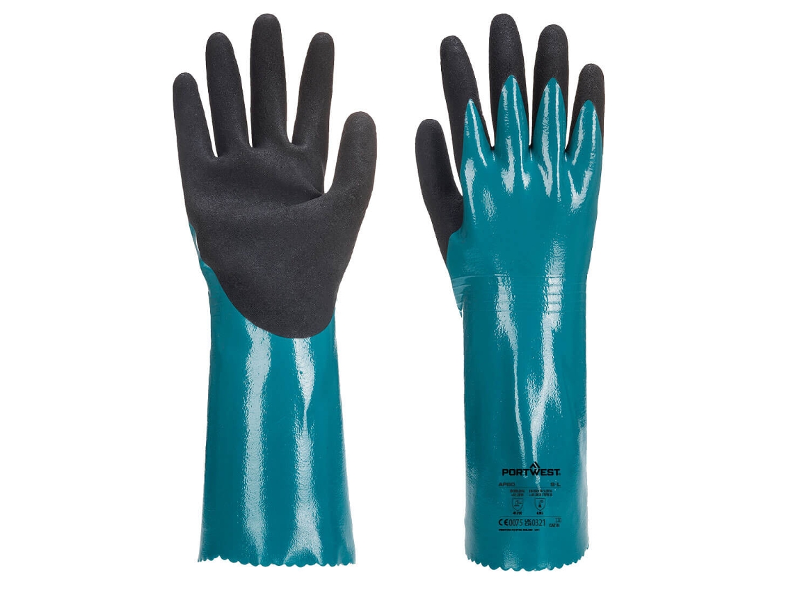 Guante Sandy Grip Lite Seguridad y comodidad en el trabajo / Azul Negro / M Portwest