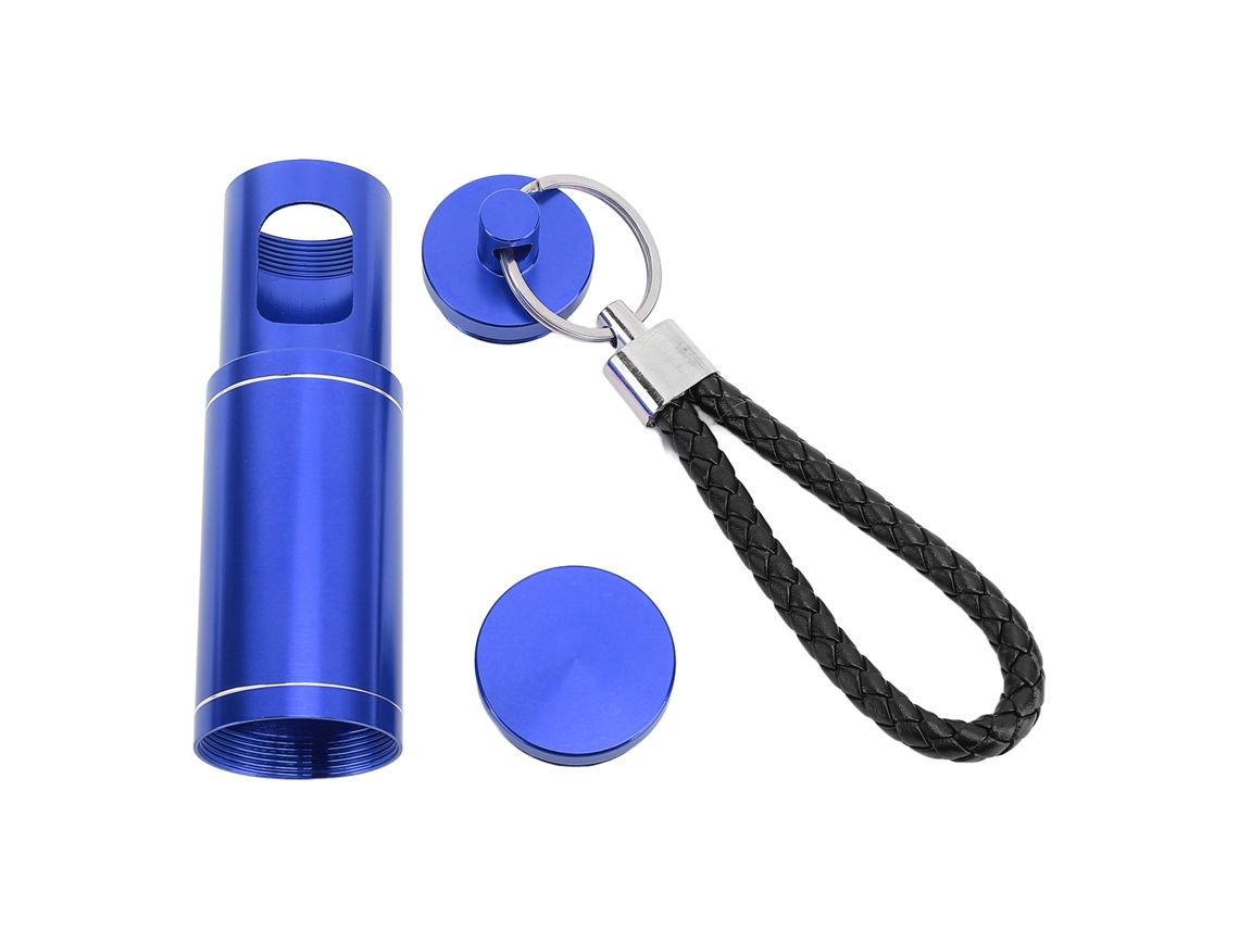 Cenicero Portátil De Bolsillo Con Llavero Retráctil, Aleación De Aluminio, Mini, Para Viajes, Camping, Senderismo, Azul.
