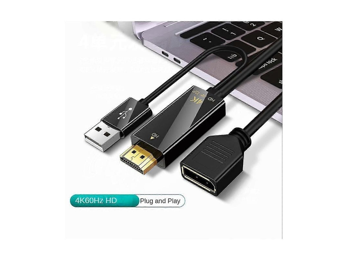 2026-conversor De Macho A Hembra Displayport 4k60hz Con Puerto Usb De Alimentación Para Pc Y Monitores Dp