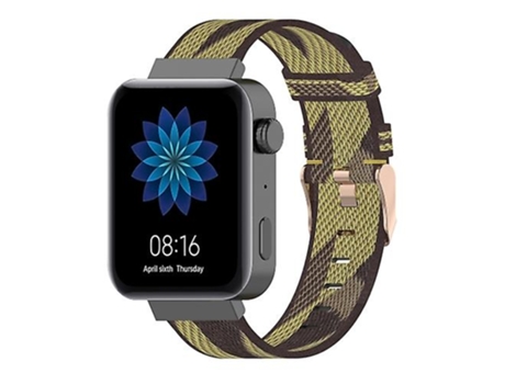 Pulsera Correa de Reloj de Nailon a Rayas de 18 mm para Xiaomi Mi Watch, Garmin Vivomove 3s / Vivoactive 4s Amarillo VENISYMLIS