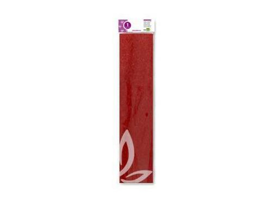 Papel Crepe Em Celofane Liderpapel 50 Cm X 2,5 M. Vermelho Metalizado