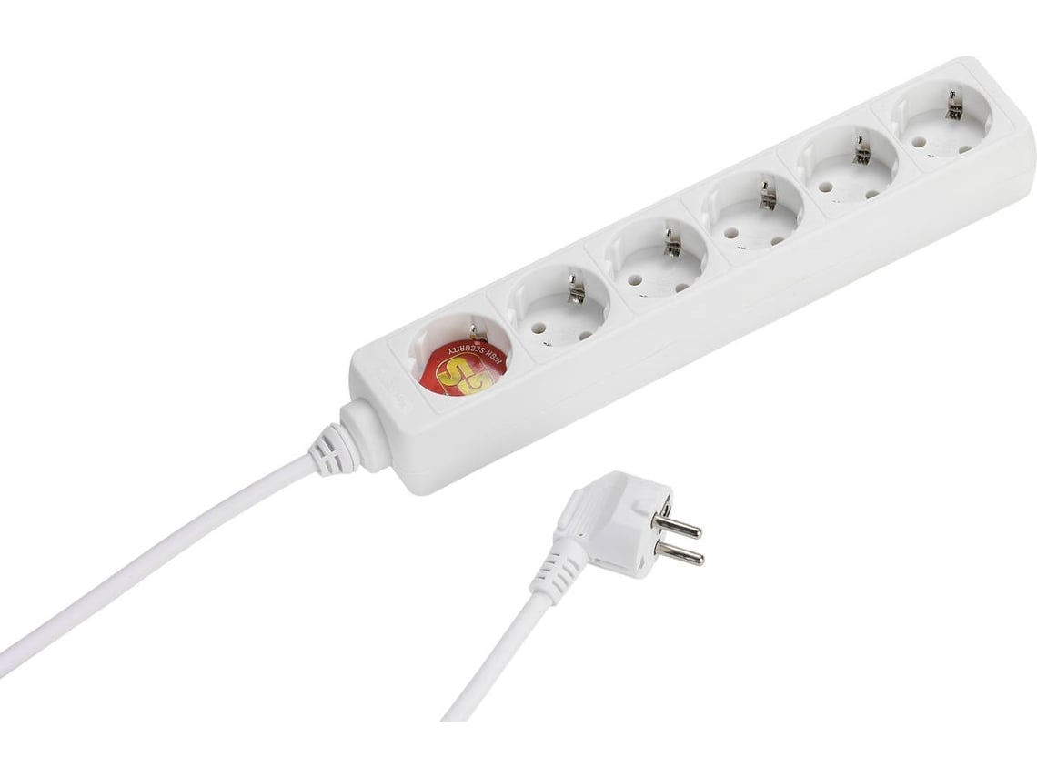 Extensión 6T VIVANCO sin interruptor 1.4 m (blanco)