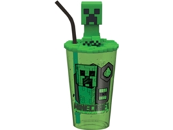 Vaso MINECRAFT con Tapa 3D y Pajita 500Ml Mc00020