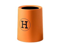 Jinwei - Papelera redonda miniatura de plástico de doble capa gruesa sin tapa para dormitorio y oficina, naranja, 9 L
