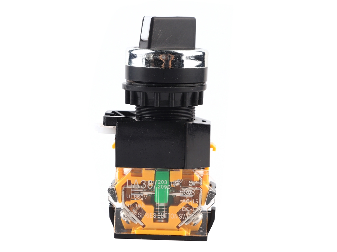Chave Seletora Rotativa Redonda 22mm 2 Posições Nc + No Auto Bloqueio