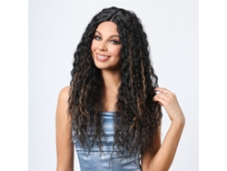Peruca de cabelo cacheado realista com renda, modelo 2026, ideal para cosplay e moda feminina.