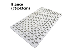 Alfombrilla De Ducha Extragrande, Antideslizante Y Transpirable, Color Blanco (75 X 43 Cm), Con Ventosa Fuerte Y Material Tpe Resistente Al Moho.