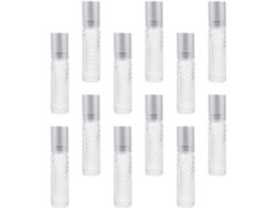 Lot De 12 Frascos A Bille Roll-on En Verre 10 Ml Botellas Recargables Anti-fuite,