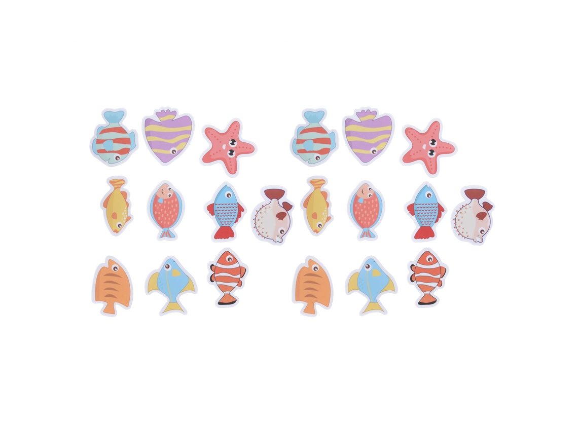 Baok - 2 juegos de alfombrillas de baño antideslizantes con coloridos peces, acabado mate, autoadhesivas, impermeables, resistentes al moho y seguras para bebés.