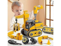 Kit De Construcción Diy Para Niños Con Destornillador Eléctrico 4 En 1 Y Juguete Educativo Para Armar Vehículos.