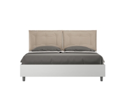 Cama Doble Contenedor Cojines Símil Tórtola Egos ITYHOME Madera Piel Sintética Gris (160x190)