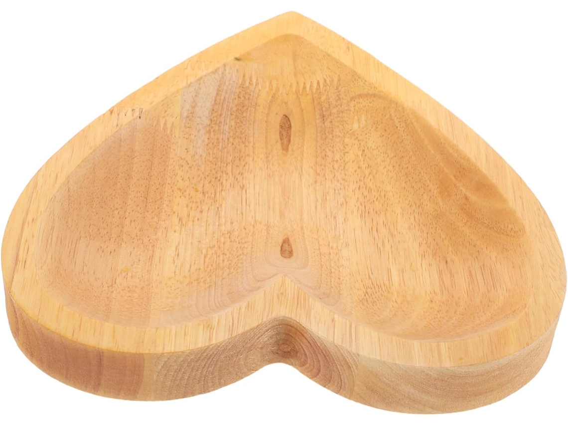 Bandeja De Madera Con Forma De Corazón Para Exhibir Joyas, Pulseras Y Cuentas. Duradera Y