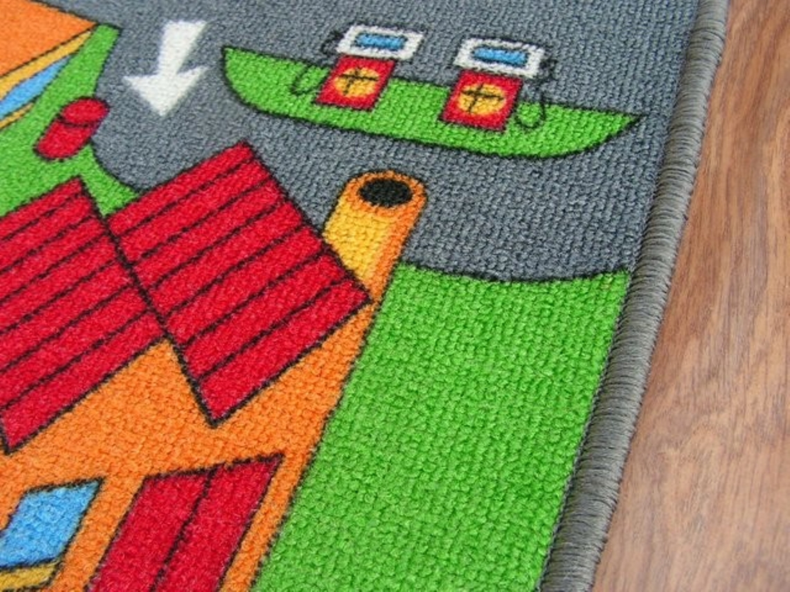 Alfombra Infantil Calles Little Village (100 x 100 cm)
