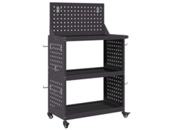 Maison Exclusive - Carro De Herramientas Con Estante Negro 65 X 35 X 111 Cm
