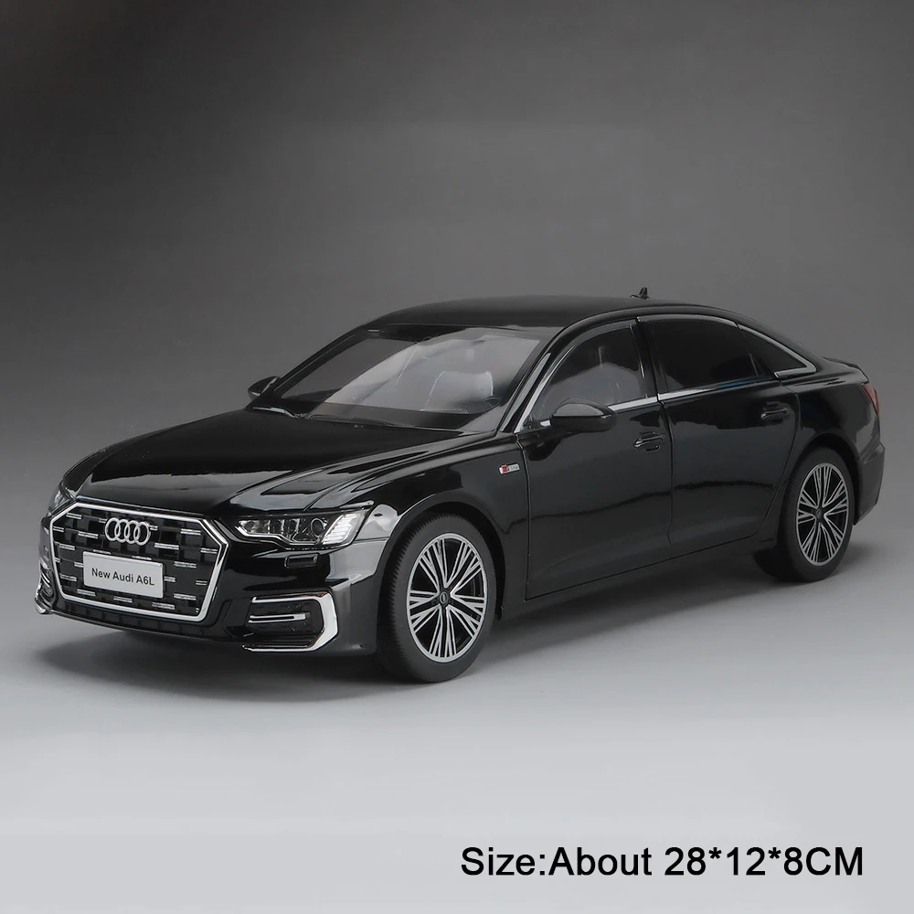 (a6l Negro) Coche miniatura a escala 1:18, carrocería de aleación de metal, resistente y duradero.