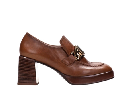 Zapatos de Tacón de Mujer HISPANITAS Mocasín Marrón (39)