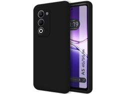 Funda Silicona Líquida Ultra Suave Para Oppo A5m / A5 4g / 5g Color Negra