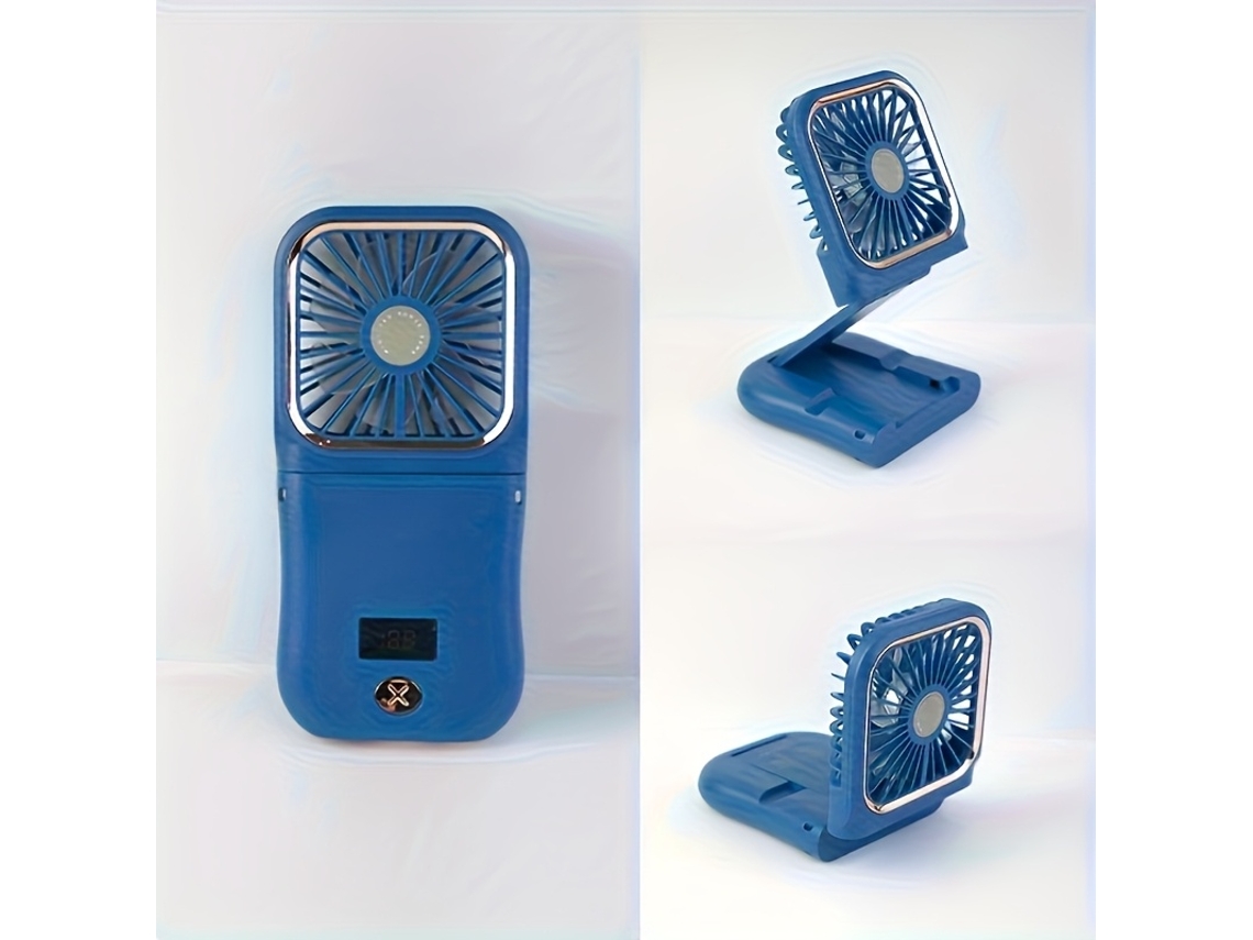 Ventilador Portátil Con Pantalla Digital, Diseño Plegable Ideal Para Llevar Alrededor Del Cuello, Carga Usb, Fácil De Usar, Alta Resolución.