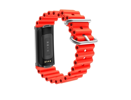 Correa Ocean para Fitbit by Google Charge 5 Rojo