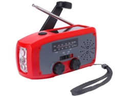 Radio Meteorológica Solar De Emergencia Am/fm Con Manivela De 2000 Mah Y Linterna Led Para Exteriores (roja), Chrui