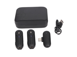 Microfone Lavalier Sem Fio 2.4g Com Redução De Ruído 1 Para 2 Type C Mini Clip On Para Gravação De Vídeo