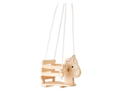 Caballo balancín de madera, tamaño pequeño (145 cm), para bebés y niños. Ideal para interiores y exteriores. Base pequeña.