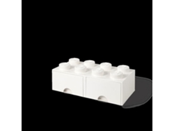 Caja de Almacenamiento con 2 Cajones Blanco LEGO Brick 8