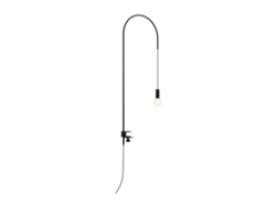 Lámpara de mesa de alambre con pinza, rotación de 200°, 152 cm de altura, metal pintado, bombilla E27 de máx. 60 W incluida, color negro Zafferano
