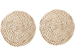 Juego De 8 Manteles Individuales De Paja Gruesa, De 11 Cm Y 30 Cm, Con Aislamiento Térmico Natural.