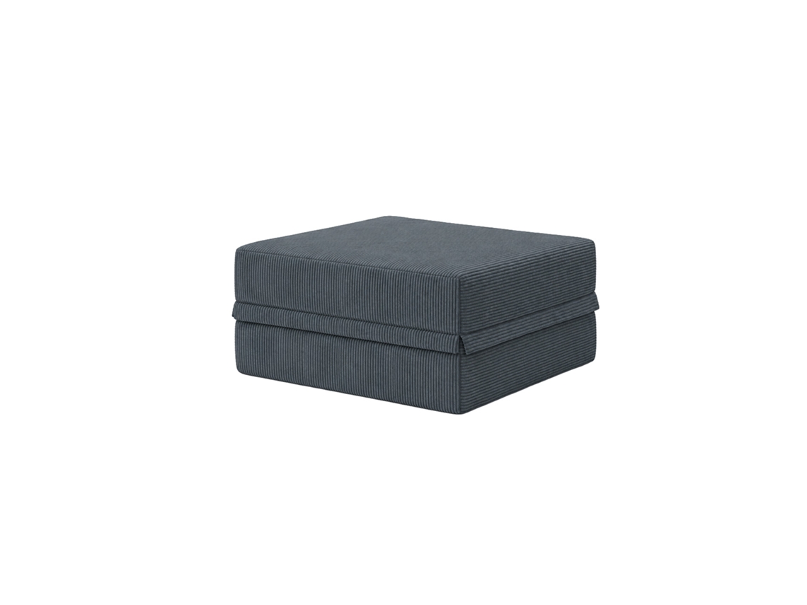 Sofá Modular Puff Convertible Veludo Regular Cinza