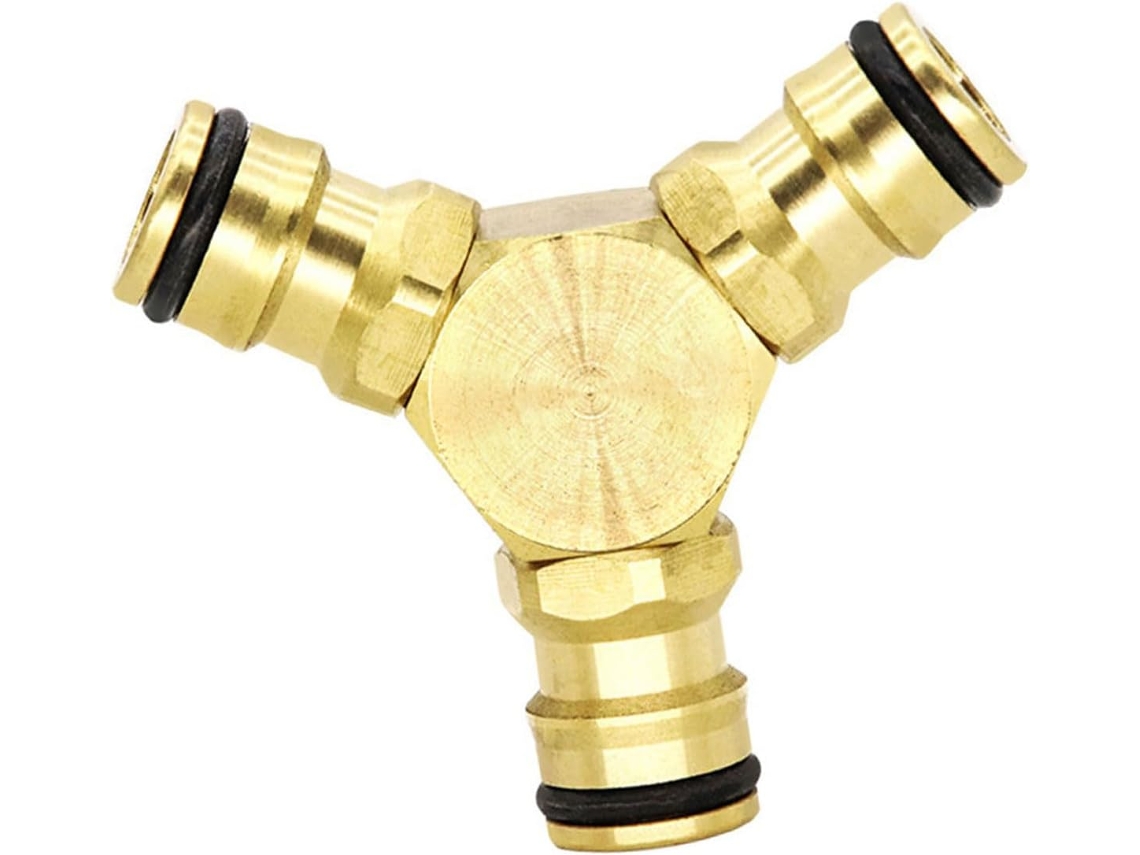 Adaptador De Fontanería Profesional De Latón Con Triple Salida, Conexión Rápida Y Diseño De Distribución.