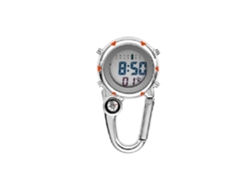 YEMAESRE Reloj de bolsillo con clip de brújula digital Mochila impermeable para montañismo al aire libre Hebilla con reloj despertador