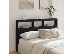 Cabecero De Cama Con Led Negro 160x17x102 Cm