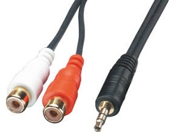 Cable de Audio LINDY AV Adapter Cable de Audio- 3.5mm -> 2 x RCA