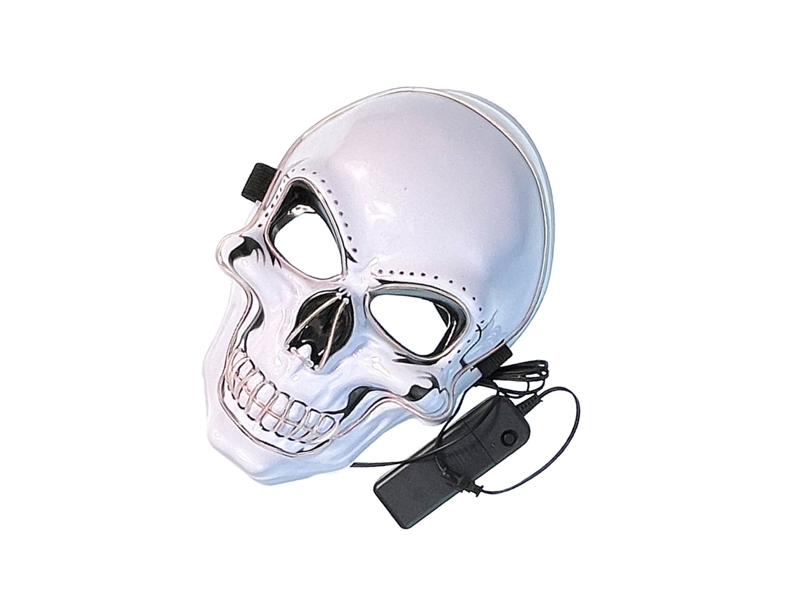 Máscara de calavera LED con 3 modos de luz blanca para Halloween